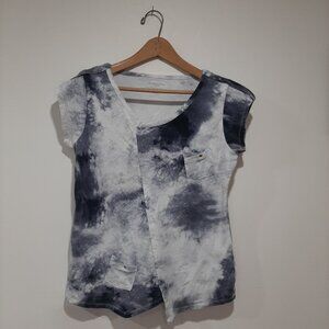 Asymmetrical artsy tie dye y2k relaxed fit top